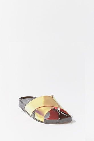 Forever21 Iridescent Crisscross Slides
