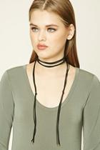 Forever21 Black Layered Faux Suede Choker