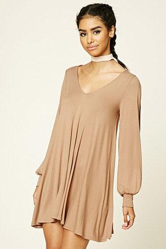 Forever21 V-neck Trapeze Dress
