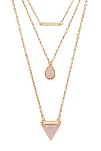 Forever21 Geo Faux Stone Layered Necklace