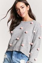 Forever21 Pom Pom Sweater-knit Top