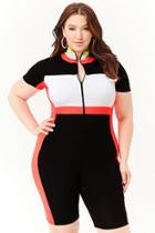 Forever21 Plus Size Stretch-knit Colorblock Romper