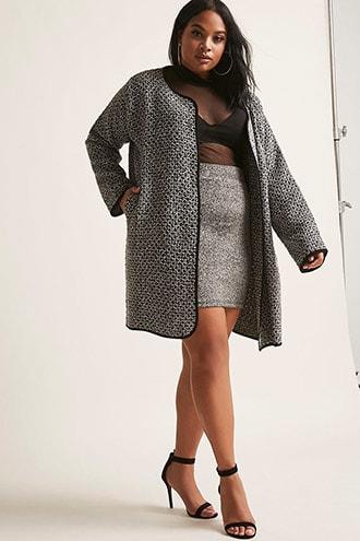 Forever21 Plus Size Marled Metallic Coat