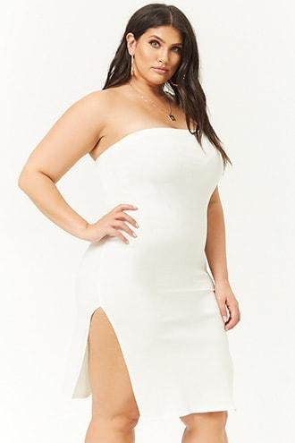 Forever21 Plus Size Ribbed Tube Bodycon Mini Dress