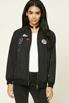 Forever21 Reversible Patch Bomber Jacket
