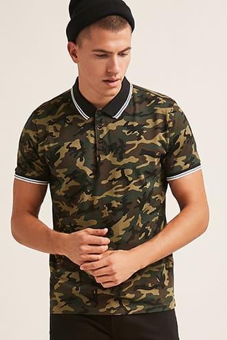 Forever21 Camo Print Polo Shirt