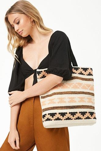 Forever21 Striped Geo Tote Bag