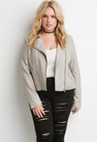 Forever21 Plus Women's  Quilted Faux Leather Moto Jacket