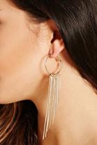 Forever21 Gold & Clear Rhinestone Duster Earrings