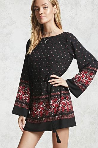 Forever21 Floral Bell-sleeve Dress