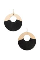 Forever21 Wooden Drop Hoop Earrings