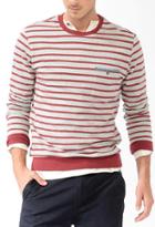 21 Men Elbow Patch Striped Pullover