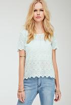 Forever21 Embroidered Mesh Tee