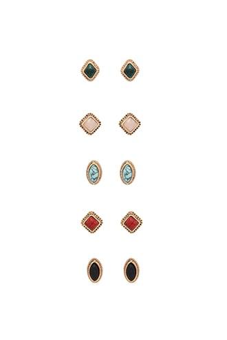 Forever21 Marbled Faux Stone Stud Set
