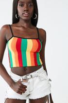 Forever21 Multicolor Striped Cropped Cami