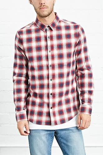 Forever21 Slim Fit Plaid Flannel Shirt