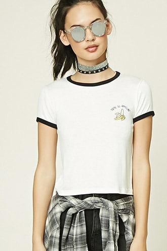 Forever21 Youre So Appeeling Ringer Tee