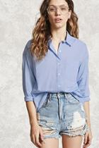 Forever21 High-low Collared Shirt
