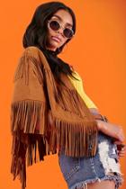 Forever21 Faux Suede Fringe Poncho