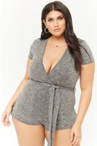 Forever21 Plus Size Marled Ribbed Surplice Romper