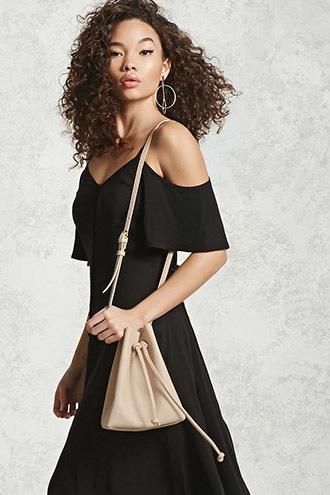 Forever21 Crossbody Pebbled Bucket Bag
