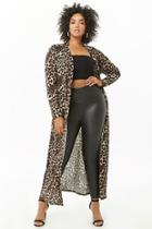 Forever21 Plus Size Leopard Print Duster Cardigan