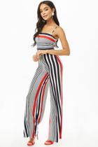 Forever21 Variegated Striped Cropped Cami & Pants Set
