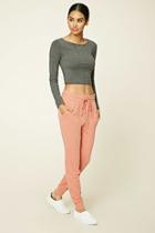Forever21 Women's  Salmon French Terry Knit Sweatpants
