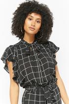 Forever21 Grid Tie-neck Top