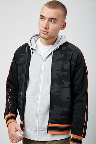 Forever21 Bkys Camo Knit Bomber Jacket
