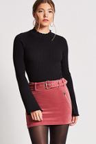 Forever21 Faux Suede Belted Mini Skirt