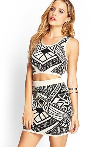 Forever21 Knit Geo Cropped Sweater