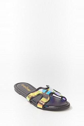 Forever21 Faux Leather Iridescent Sandals