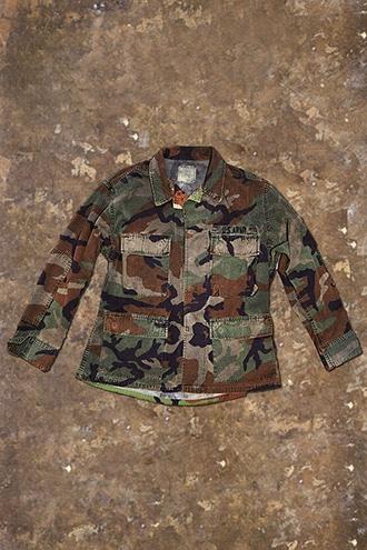 21 Men Men's  Olive Dark Camo Print Army Jacket
