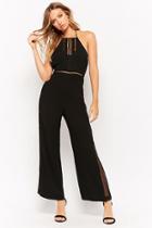 Forever21 Crochet Trim Halter Jumpsuit