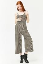 Forever21 Ribbed Striped Tie-front Jumpsuit