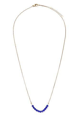 Forever21 Beaded Birthstone Necklace (blue/antic.g)