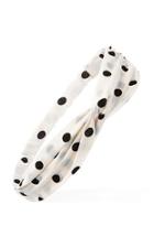Forever21 Knotted Polka Dot Headwrap (cream/black)