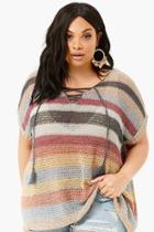Forever21 Plus Size Multi-striped Open-knit Top