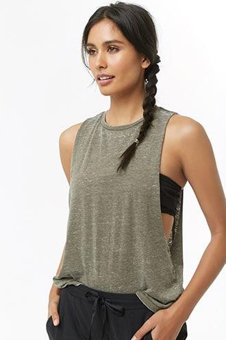 Forever21 Active Heathered Muscle Tank Top
