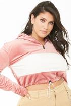 Forever21 Plus Size Cropped Colorblock Hoodie