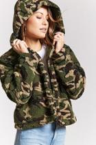Forever21 Camo Print Faux Fur Jacket