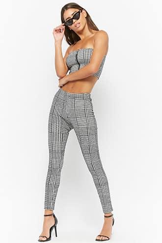 Forever21 Houndstooth High-rise Pants