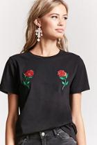 Forever21 Rose Applique Tee