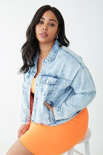Forever21 Plus Size Faded Denim Jacket
