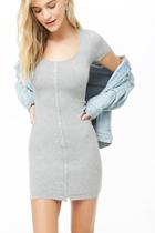 Forever21 Ribbed Mock Button Dress