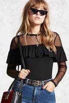 Forever21 Mesh Flounced Top