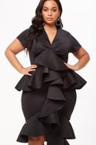 Forever21 Plus Size Scuba Flounce Dress