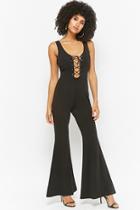 Forever21 Lace-up Flare Jumpsuit