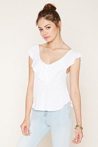 Forever21 Women's Ruffle-front Top